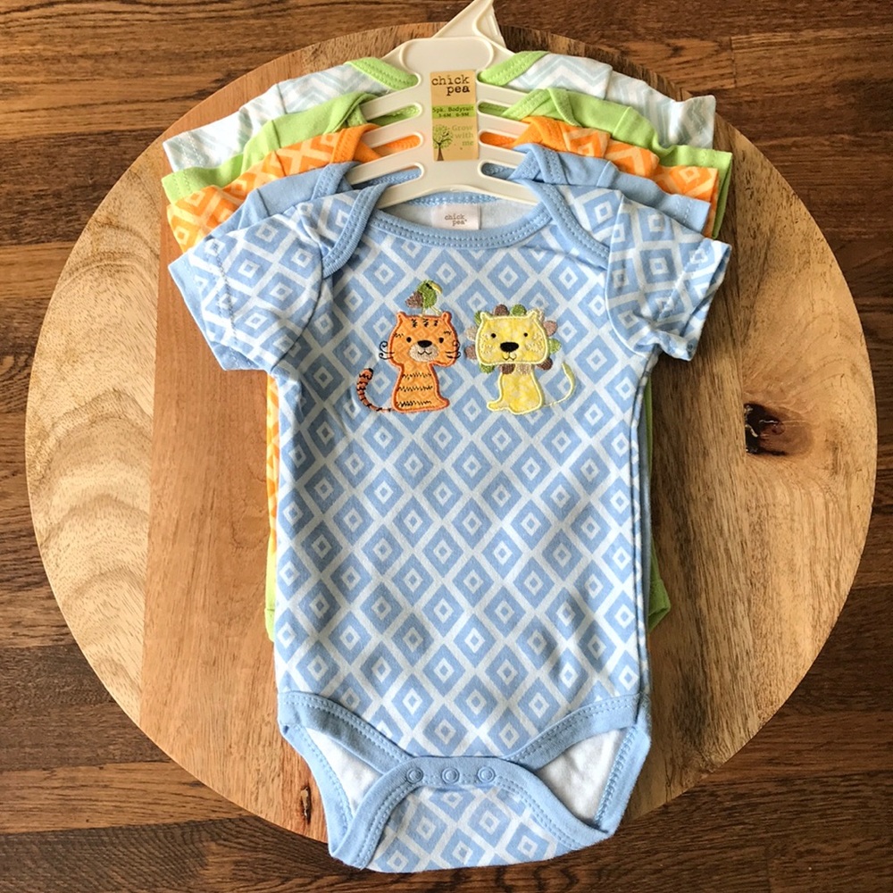 Chick Pea 5 Pack Bodysuit - Grow with Me